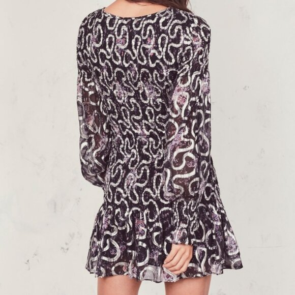 LoveShackFancy Scarlett Mini Dress in Navy Cosmo - Picture 4 of 16